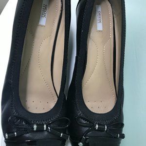 Black Leather Wedges - GEOX (used twice!)